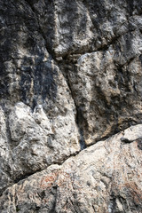 angled groove on limestone rock