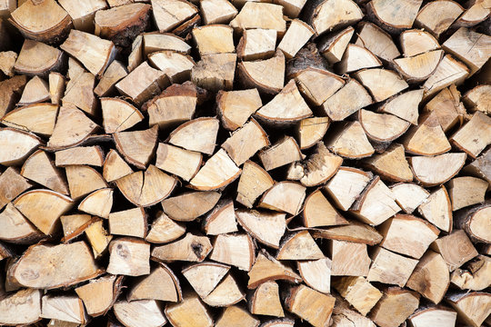 chopped firewoods in a pile