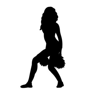  isolated, icon, silhouette girls cheerleaders, sports, cheerleading