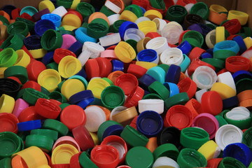 color plastic caps texture