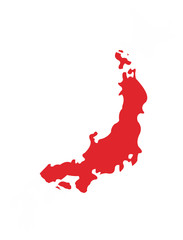 Japan Flag & Map Vector Hand Painted with Rounded Brush