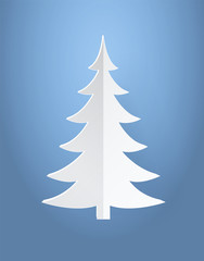 Christmas Tree Made of Paper Vector Illustration