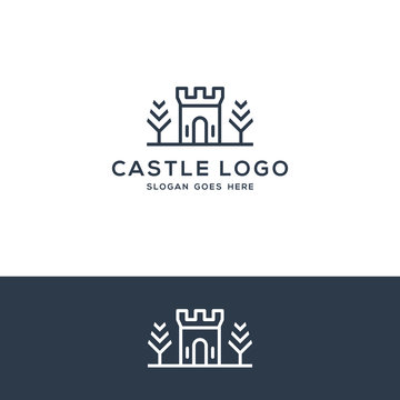 Castle logo concept, castle tower vector illustration