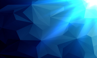low poly with blue light