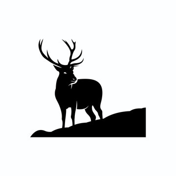  deer , silhouette deer - vector Illustration