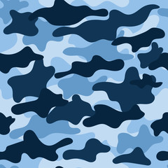 seamless pattern blue camouflage © ARTvektor