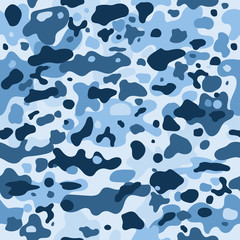 Fototapeta na wymiar seamless pattern blue camouflage