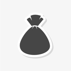 Money bag sign sticker, simple vector icon