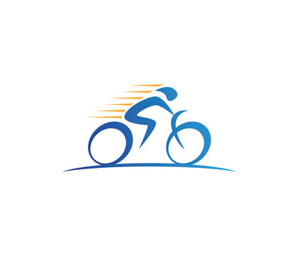 abstract bicycle icon or vector logo design