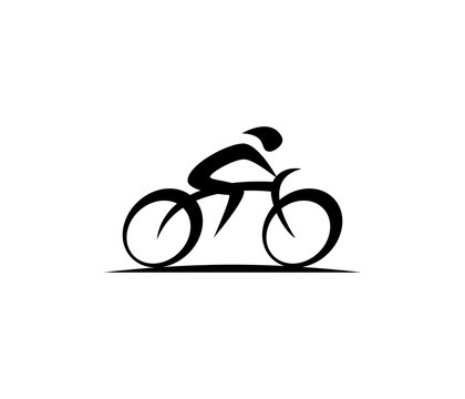 abstract bicycle icon or vector logo design