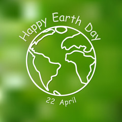 Happy Earth Day background. Vector illustration.