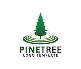 pine tree hotel resort woods golf course park vector logo design template