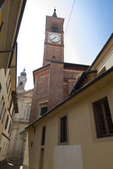 Fototapeta na wymiar Abbiategrasso, Italy / Lombardy - 04/10/2018: view of Binaghi street New Saint Mary