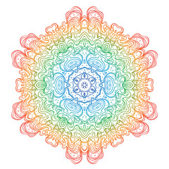 Vector ornamental mandala inspired ethnic art, patterned Indian paisley. Hand drawn illustration. Invitation element. Tattoo, astrology, alchemy.