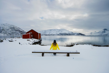 Girl alone in nature