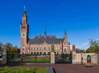 Fototapeta na wymiar The Peace Palace - International Court of Justice in The Hague Netherlands