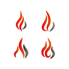 Fire and flames logo icon design template vector