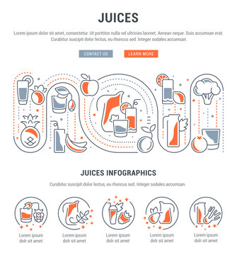 Website Banner and Landing Page of Juices.