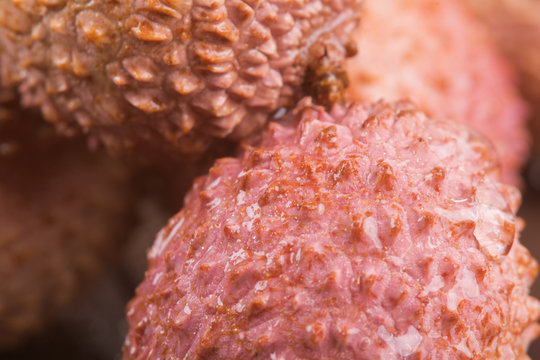 Litchies in Nahaufnahme