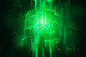 3d illustration close up of  microscopic  bacteria