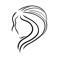 Girl with long hair, sketch