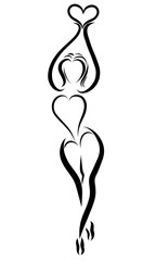 Beautiful woman in bikini with heart