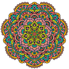Vector round abstract circle. Mandala style.