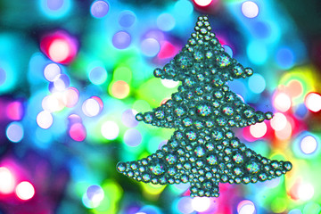 color christmas lights with decorative object