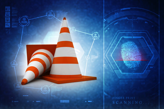3d rendering traffic cone construction 