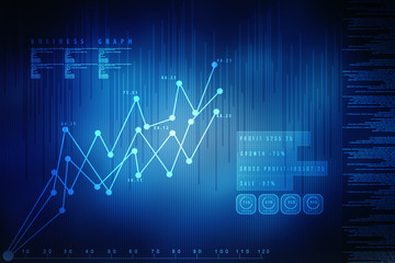 2d rendering Stock market online business concept. business Graph 