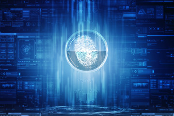 Fingerprint Scanning Technology Concept 2d Illustration