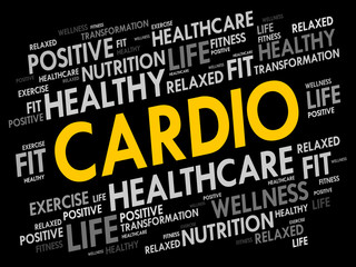 CARDIO word cloud collage, health concept background