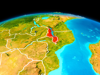 Malawi in red