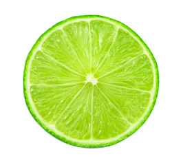 lime sliced isolated on a white background.
