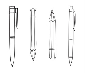 pen and pencil hand drawn cute line art illustration