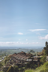 Fototapeta na wymiar beautiful scenic view of buildings and blue cloudy sky, Bali, Indonesia