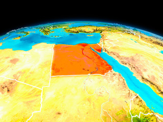 Egypt in red