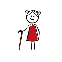 ältere Dame Strichmännchen