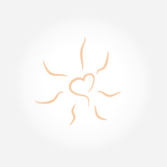 sun icon vector line illustration