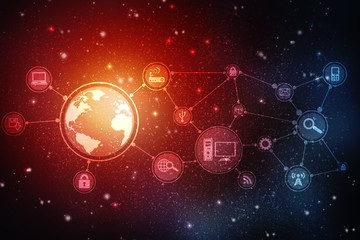 2d illustration abstract technology background concept
