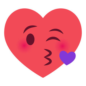 Herz Emoji Kussmund mit Herz