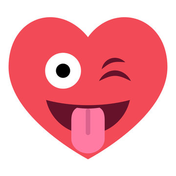 Herz Emoji - Zunge rausstreckend