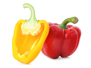 Fresh paprika (Capsicum) isolated on white background, including clipping path without shade. Germany