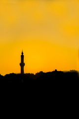 yellow backplane mosque