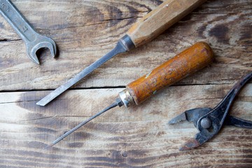 A set of working vintage metalwork and repair tools