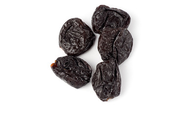 Prunes isolated on white background