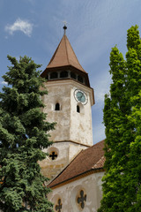 Fototapeta na wymiar Romania, church tower of the fortified church Prejmer