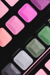 full frame shot of various makeup eyeshadows palette