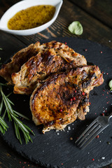 Fried pieces of pork