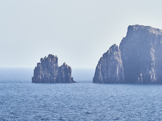 Islets and faraglioni of the Aeolian islands, Sicily, Italy
